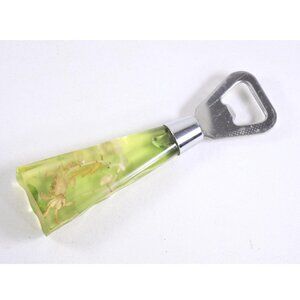 1960-1980s lucite acrylic sea theme bottle opener, taxidermy miniature crab soda